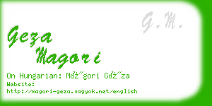 geza magori business card